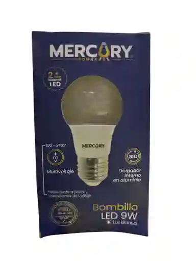 Bombillo Led Luz Blanca 9w Mercory Multivoltaje