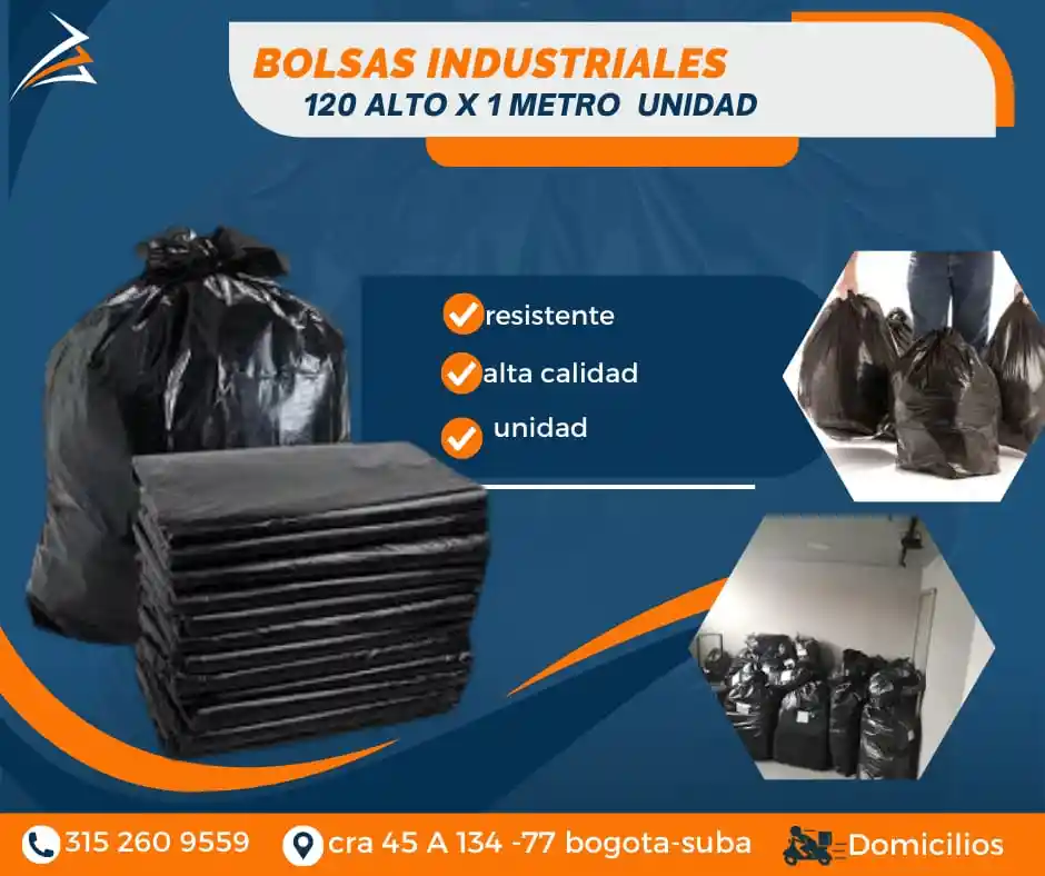 Bolsa Industrial Unidad 120 Cm De Alto X 1 M De Ancho Empaque Para Mudanza