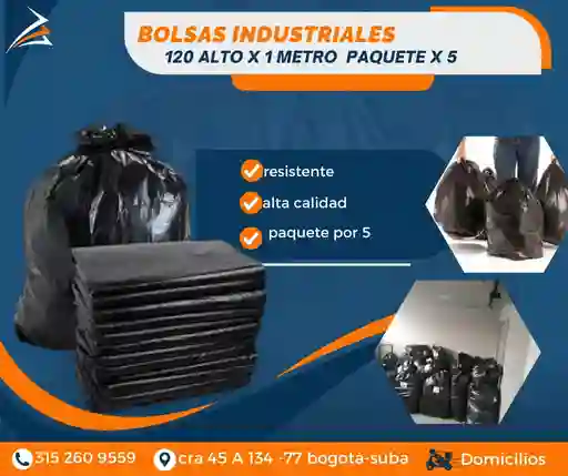 Bolsas Industriales Paquete X 5 Unidades 120 Cm De Alto X 1 Metro De Ancho Empaque Para Mudanza