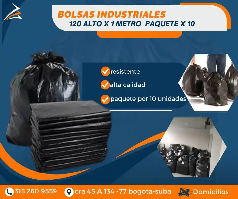 Bolsas Industriales Paquete De 10 Unidades 120 Cm De Alto X 1 Metro De Ancho Empaque Para Mudanza