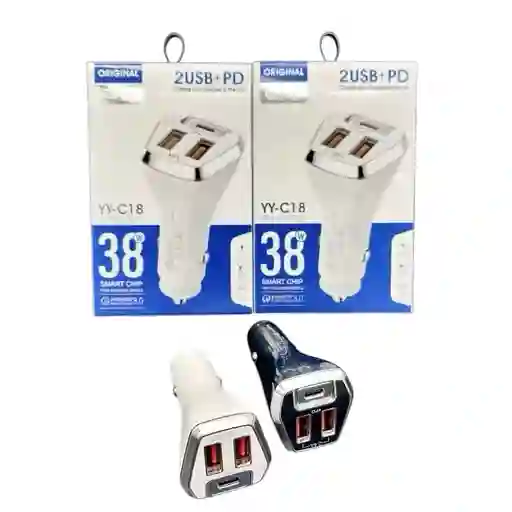 Cargador Plugin Para Carro Carga Rápida 2 Usb 38w Yy-c18