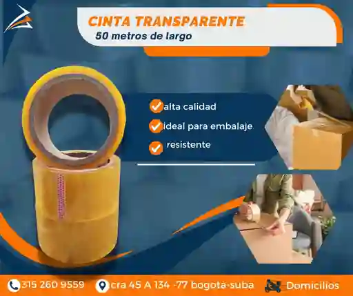 Cinta Transparente De 50 Metros Empaque Y Embalaje Para Mudanza