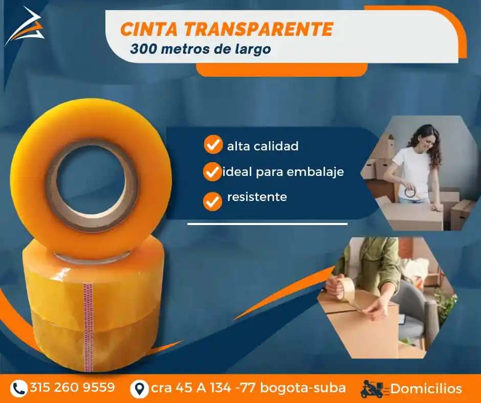 Cinta Transparente 300 Metros Empaque Y Embalaje Para Mudanza