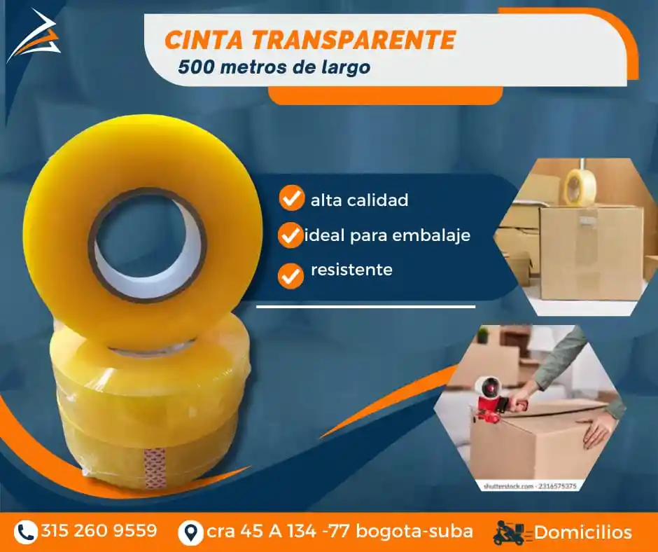 Cinta Transparente 500metros De Largo Empaque Y Embalaje Para Mudanza