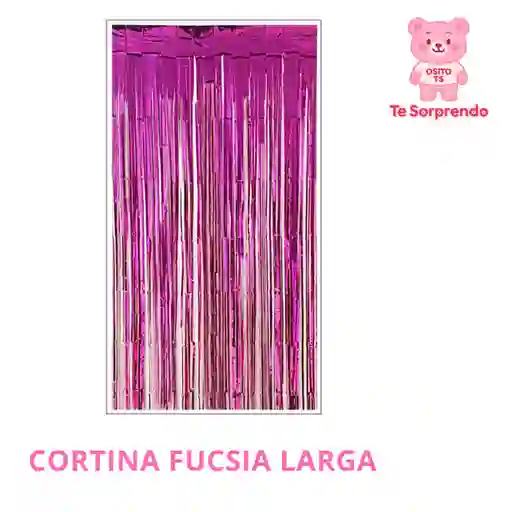 Cortina Larga Fucsia Metalizada Para Cumpleaños