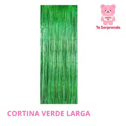 Cortina Larga Verde Metalizada Para Cumpleaños