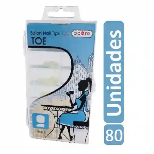 Uñas Postizas Para Pies Acrílicas Blancas Pedicure X 80 Unds