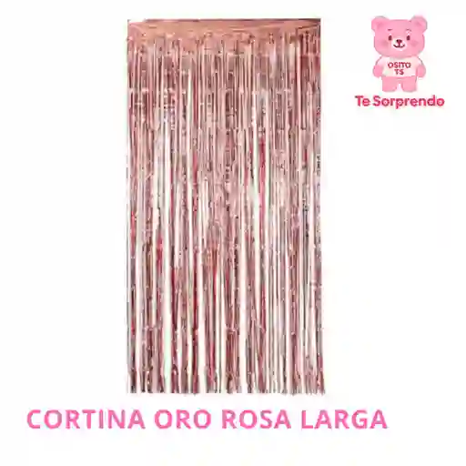 Cortina Larga Oro Rosa Para Cumpleaños