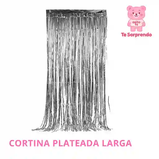 Cortina Larga Plateado Metalizado Para Cumpleaños