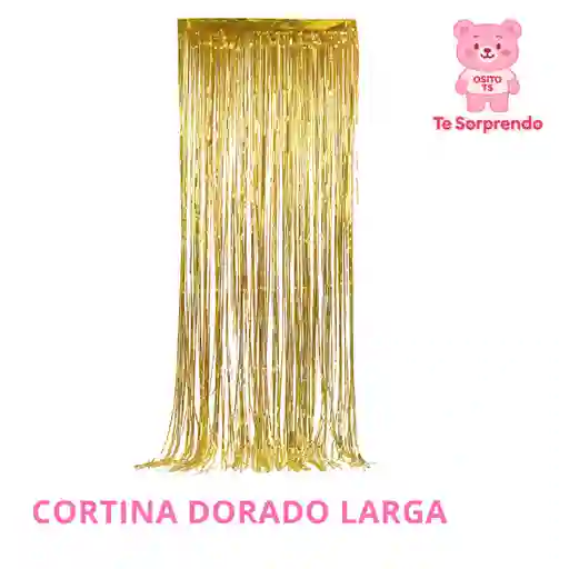 Cortina Larga Dorado Metalizado Para Cumpleaños