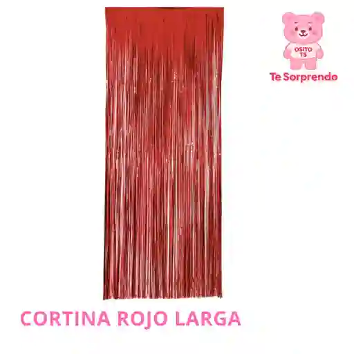 Cortina Larga Rojo Metalizado Para Cumpleaños