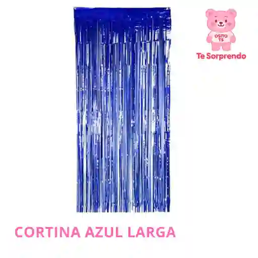 Cortina Larga Azul Rey Metalizada Para Fiestas