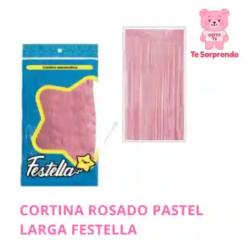 Cortina Larga Rosado Pastel Para Cumpleaños