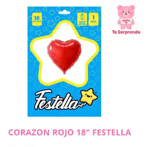 Globo Corazon Rojo 18"