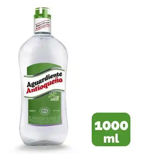 Aguardiente Antioqueno Sin Azucar Verde Botella X 1000 Ml