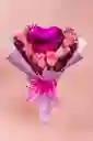 Bouquet Coreano Rosas Rosadas Y Globo