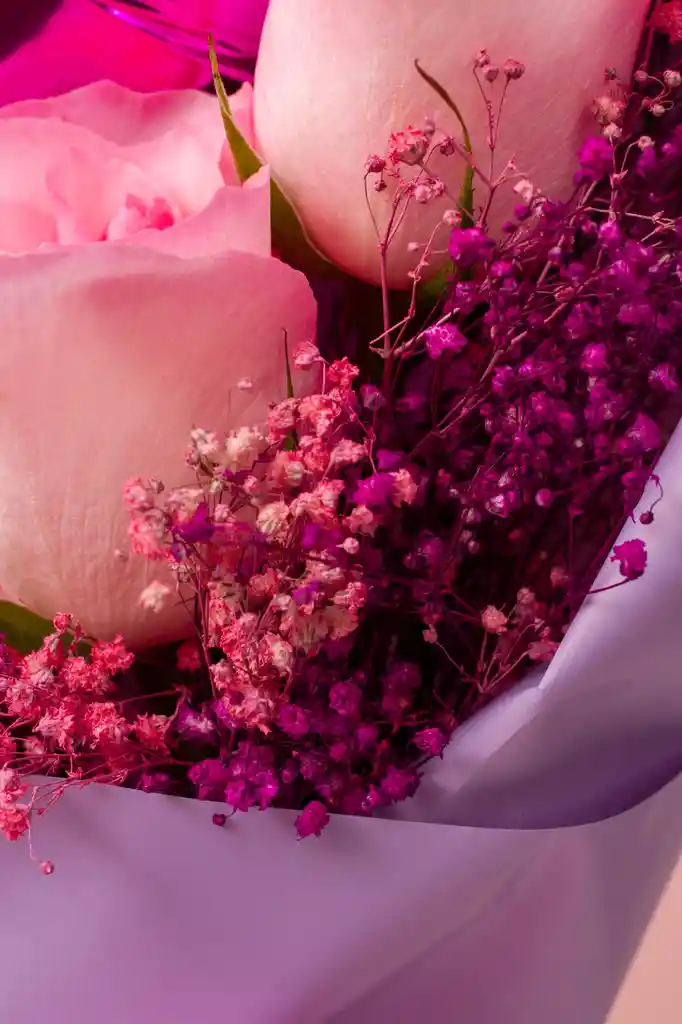 Bouquet Coreano Rosas Rosadas Y Globo