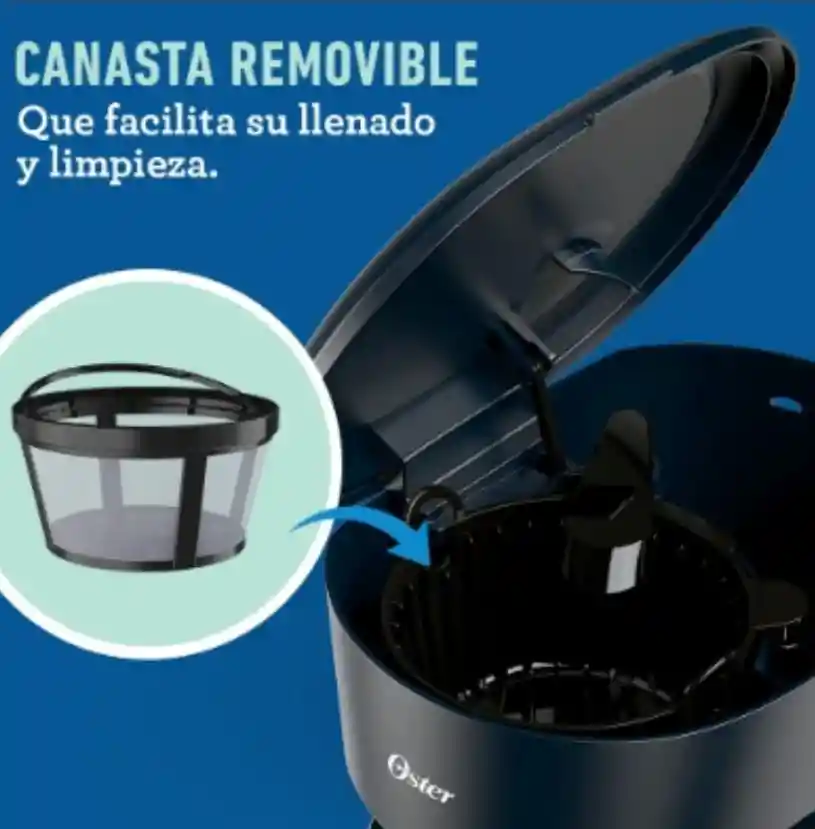 Cafetera Oster® De 12 Tazas Negra, Jarra De Vidrio Y Con Fil Color Negro