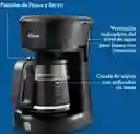 Cafetera Oster® De 12 Tazas Negra, Jarra De Vidrio Y Con Fil Color Negro