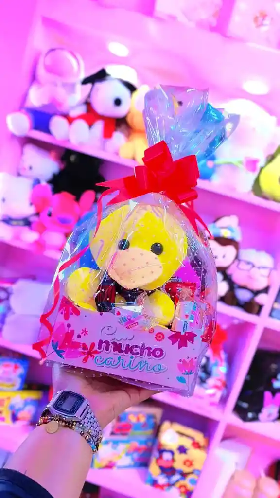 Amor Y Amistad – Ancheta En Cajita “con Mucho Cariño” Con Peluche Y Dulces 🧸🍬
