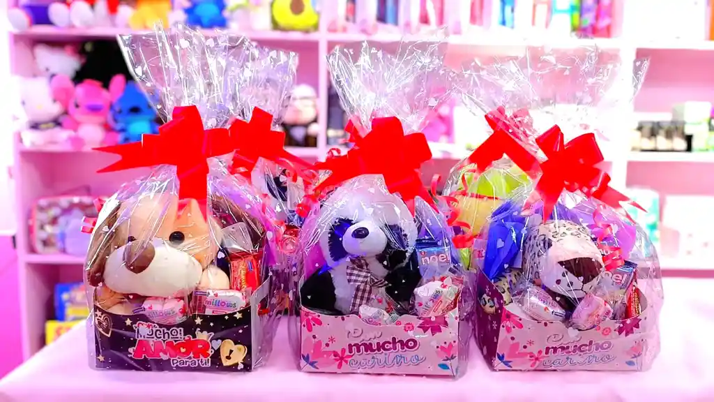 Amor Y Amistad – Ancheta En Cajita “con Mucho Cariño” Con Peluche Y Dulces 🧸🍬