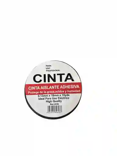 Cinta Aislante P.v.c Negra Espesor 0.13mm X 18 Mm X 10 Yds