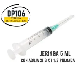 Jeringa 5 Ml Con Aguja 21g X 1 1/2 Pulgadas: