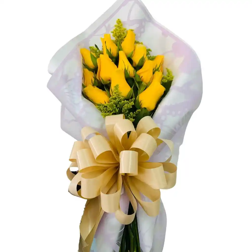 Ramo Alargado De 18 Rosas Amarillas