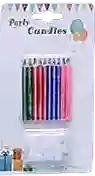 Velas Decorativas Para Pastel, 4 Colores, Con Soporte, X 10 Uds.