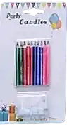 Velas Decorativas Para Pastel, 4 Colores, Con Soporte, X 10 Uds.