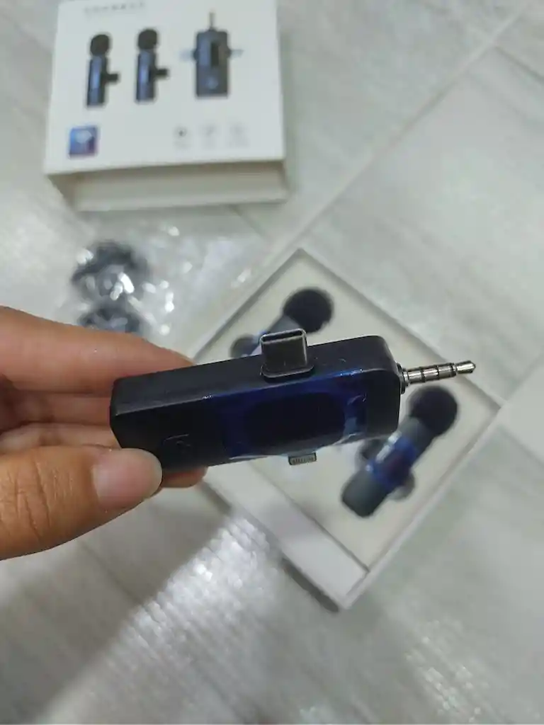 Micrófono Inalámbrico Doble Solapa Entrada Tipo C Y Iphone