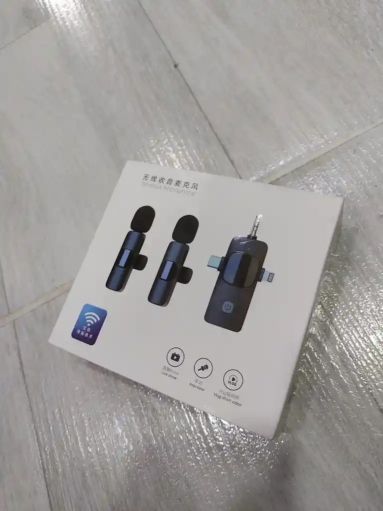 Micrófono Inalámbrico Doble Solapa Entrada Tipo C Y Iphone