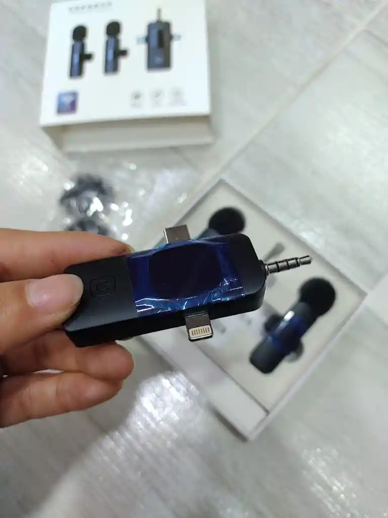 Micrófono Inalámbrico Doble Solapa Entrada Tipo C Y Iphone