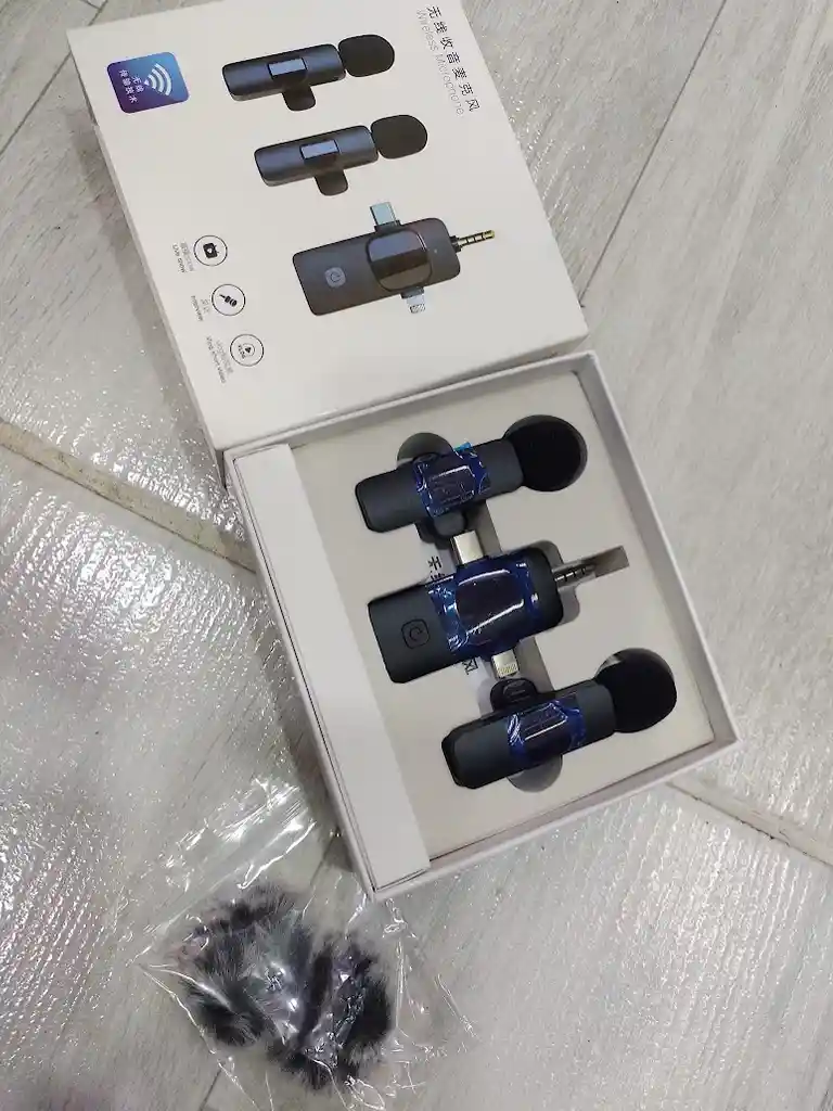 Micrófono Inalámbrico Doble Solapa Entrada Tipo C Y Iphone