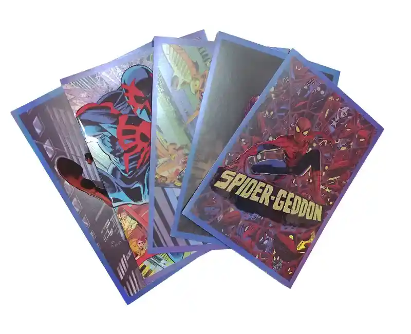 5 Láminas Stickers De Spiderman Variadas Panini Borde Azul