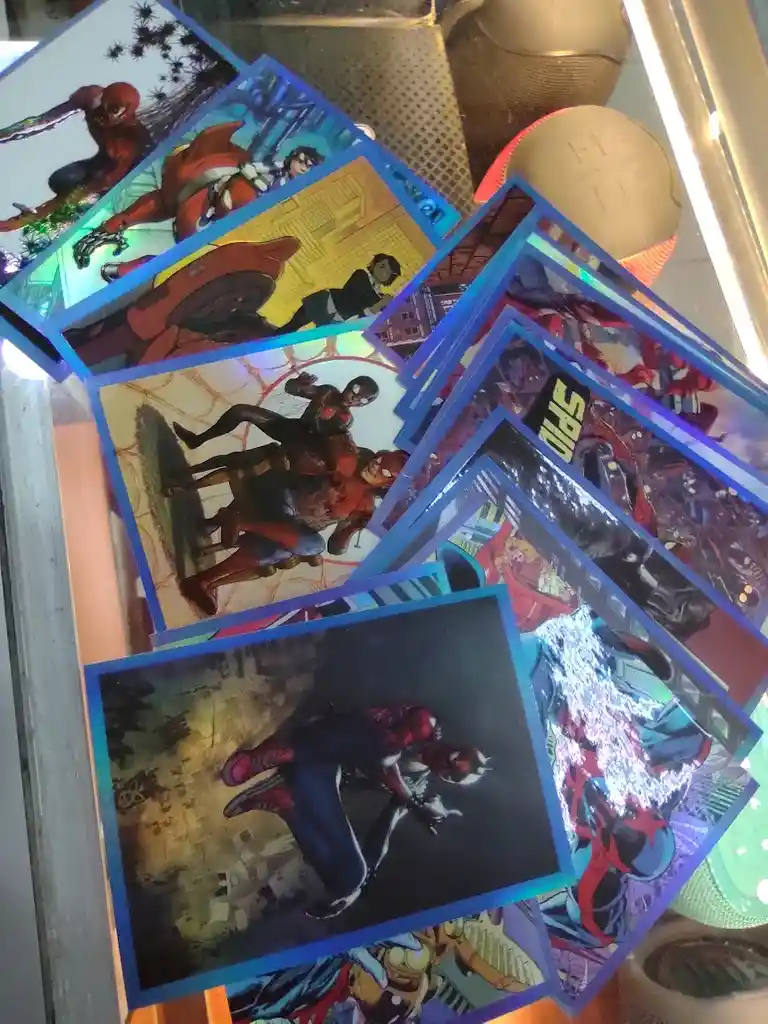5 Láminas Stickers De Spiderman Variadas Panini Borde Azul