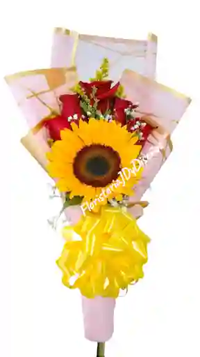 Sencillo En Girasol Y Rosas