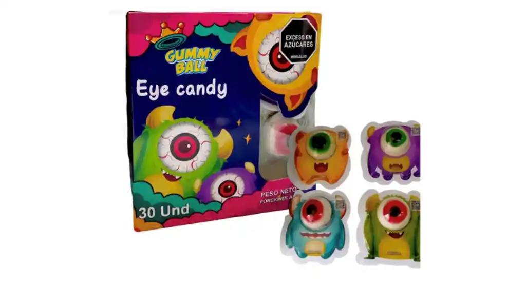 Dulces Gomitas Gummy Ball Ojitos Monstruos X 30und
