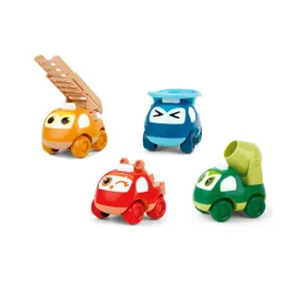 Vehiculo Construcccion Camiones Coleccionables X 4 Unidades