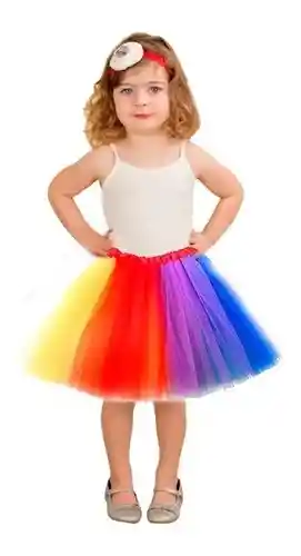 Tutu De Niña Multicolor Disfraz Y Halloween