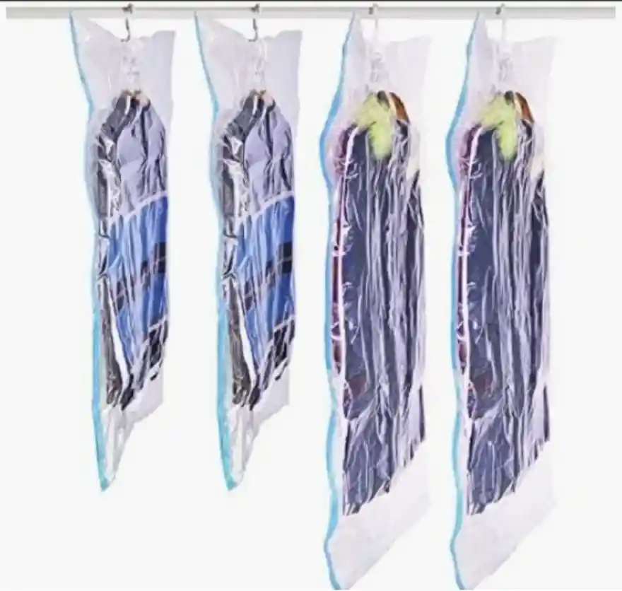 10 Bolsas De Empaque Al Vacío 145x70 Para Colgar + 2 Bombas