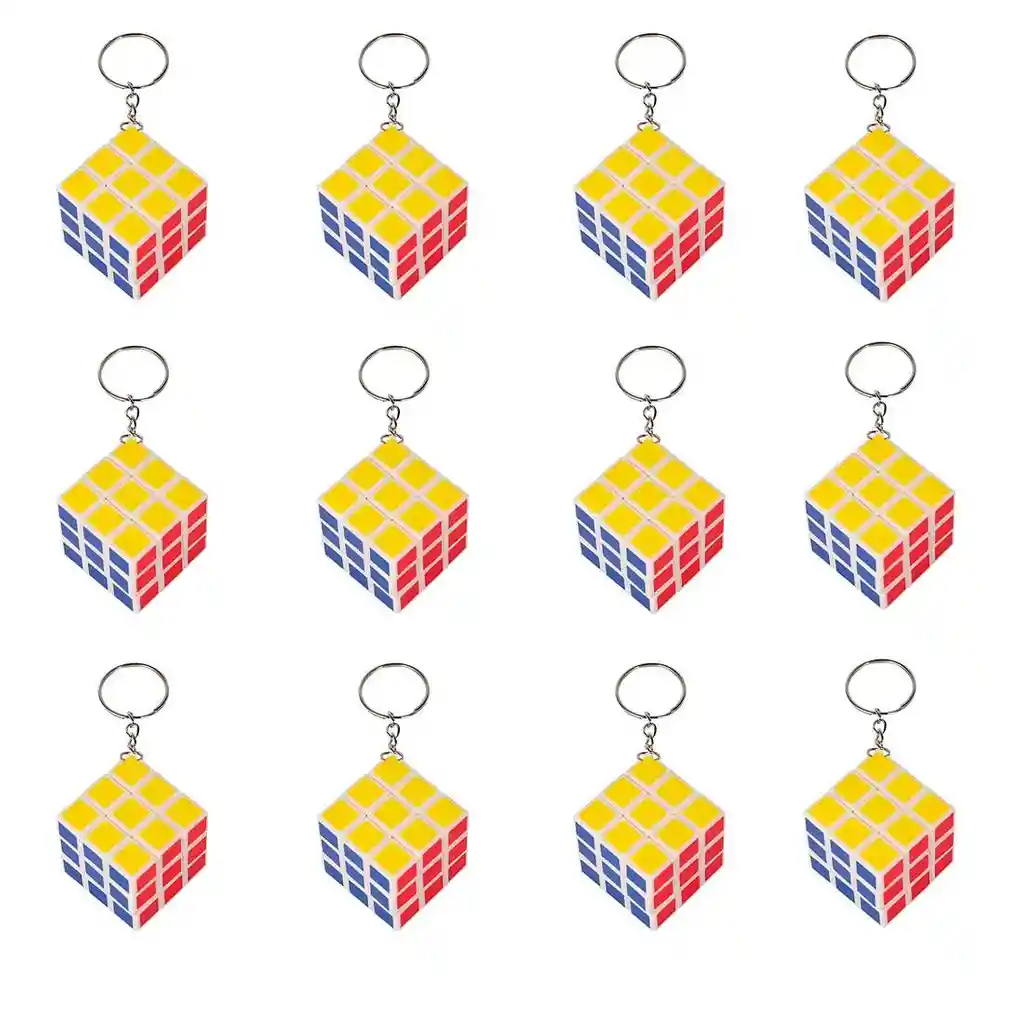 Cubo Llavero Multicolor Para Regalos X 12 Unidades
