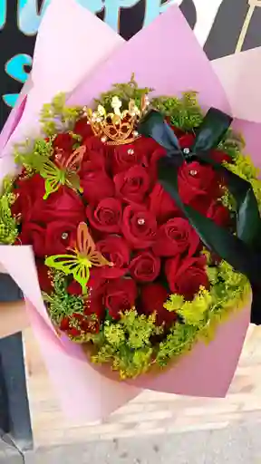 Ramo 24rosas Con Mini Corona
