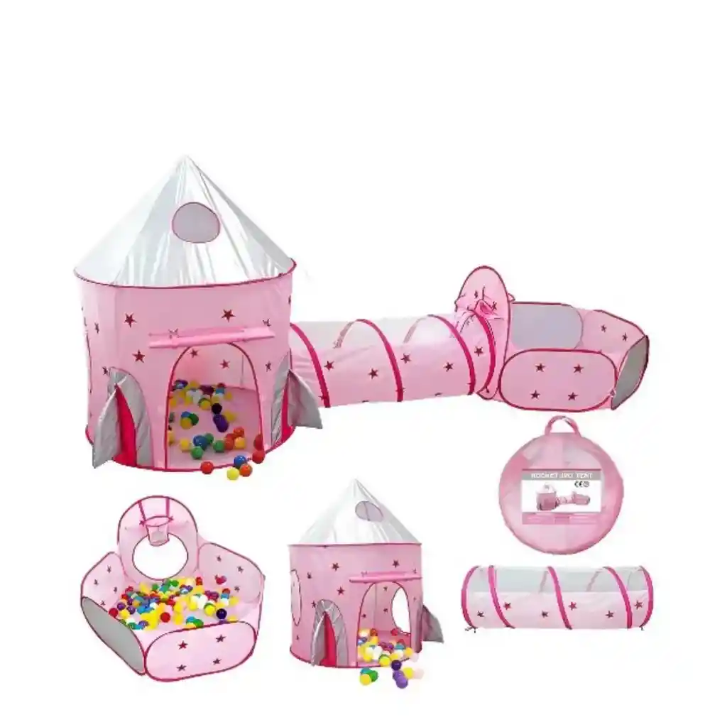 Carpa Castillo Para Niños 3en1 Rosa Ys-m502