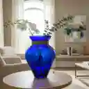 Florero Jarrón De Vidrio Azul (azteca)
