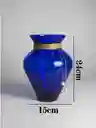 Florero Jarrón De Vidrio Azul (azteca)