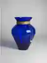 Florero Jarrón De Vidrio Azul (azteca)