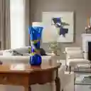 Florero Jarrón De Vidrio Azul (inca)