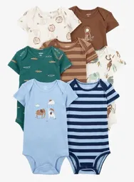 Bodys X 7 Animales Africa Talla 9 Meses