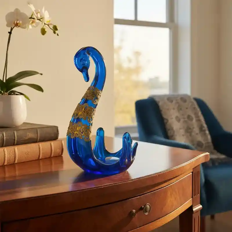 Cisne De Cristal Color Azul (swan)